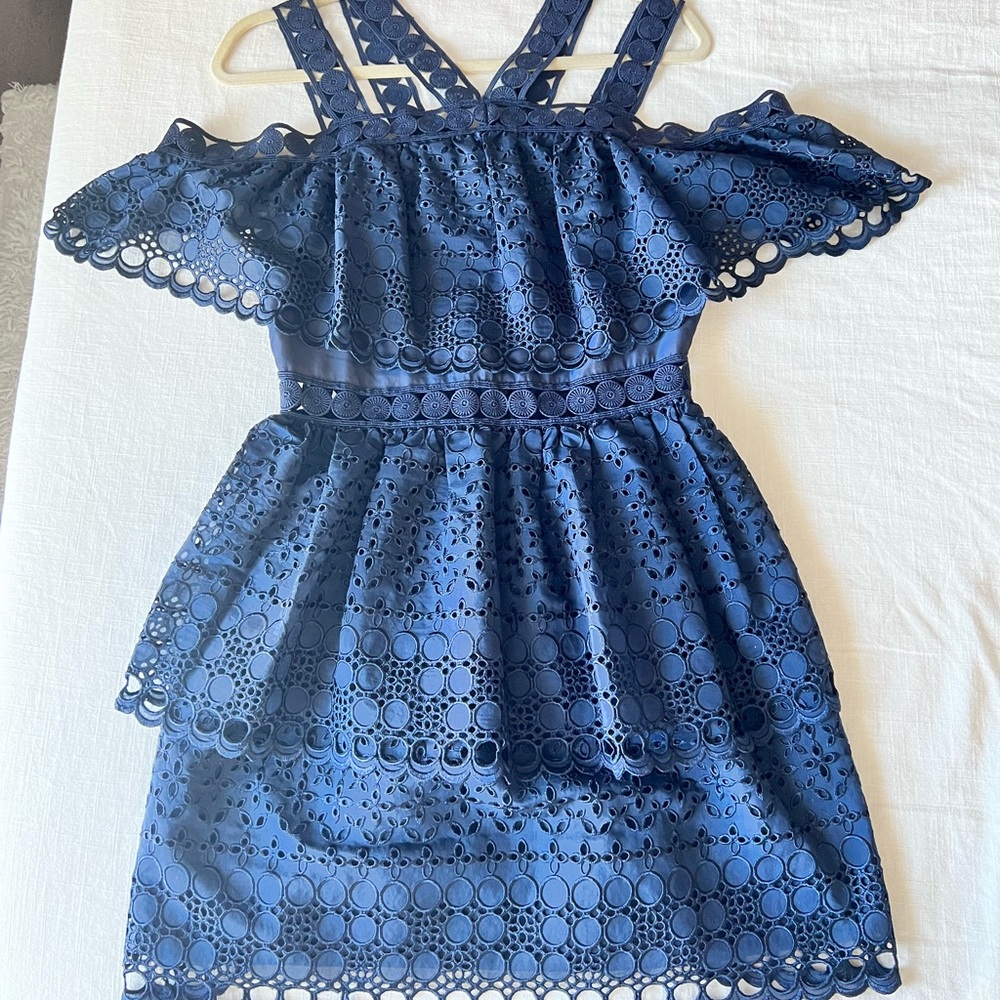 Navy Self Portrait Dress